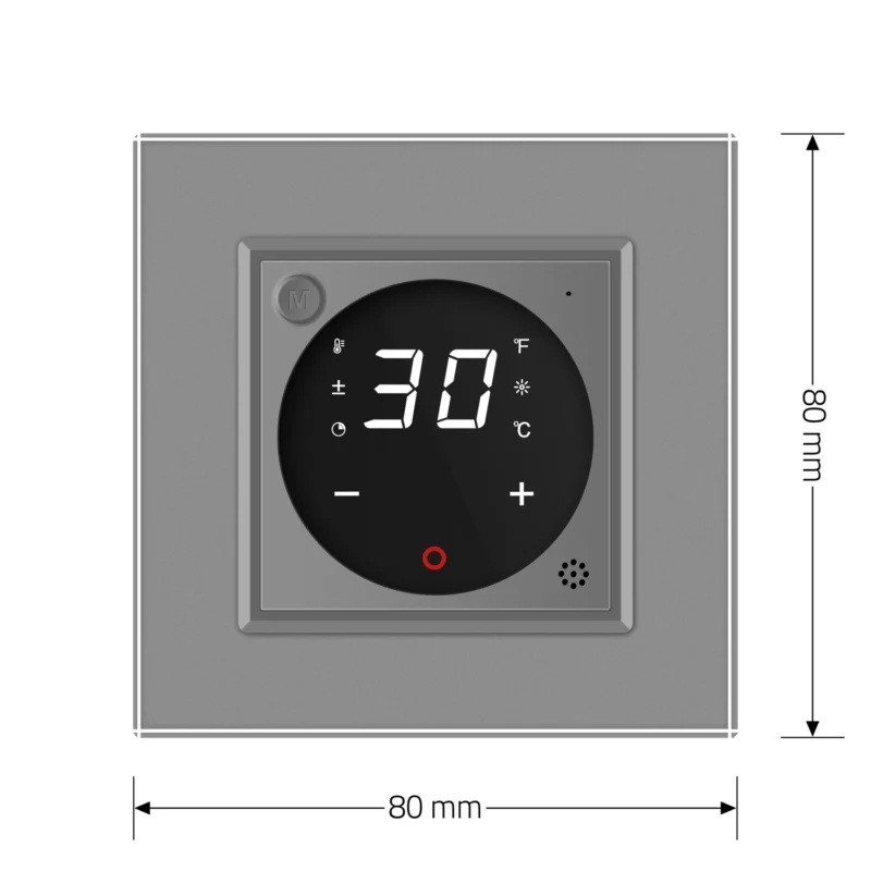 Терморегулятор (термостат) сенсорний програмований для електричної теплої підлоги LIVOLO, сірий скляний (VL-C7FCQ1-2IPS72) Коломия - фото 5