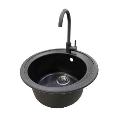 Мойка кухонная Adamant Sun графіт + змішувач (4824296910113) Вінниця