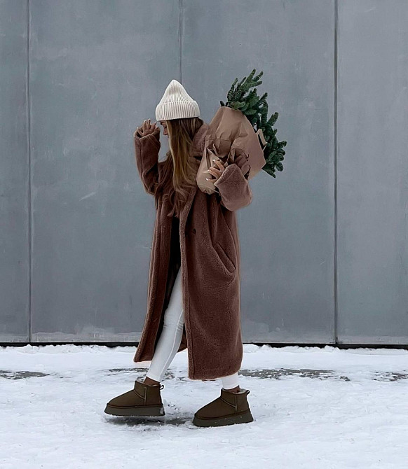 Женская повседневная теплая шуба из эко-меха и на теплой подкладке. Шоколад, 42/46 Одесса - изображение 4