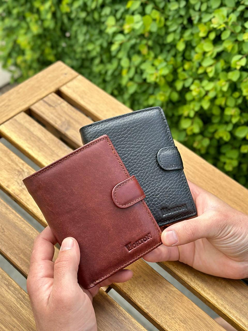 Чоловічий шкіряний гаманець люкс, чоловіче портмоне натуральна шкіра HORTON 301B Кам'янське - фото 7