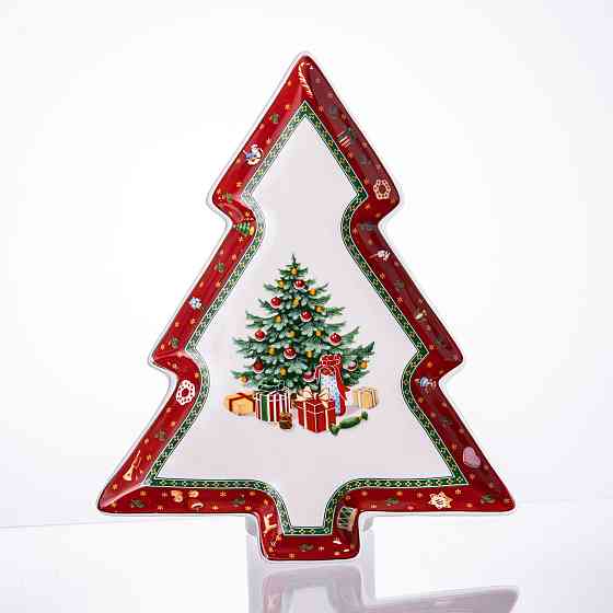 Yiwu Сервірувальне новорічне блюдо для закусок Christmas 29×24×2 (см) порцеляна HP-SDHK-17 Коломия