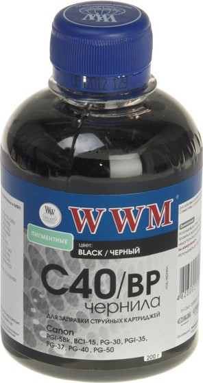 Чорнило Canon PG-40Bk/PG-50Bk/PGI-5Bk  (Black Pigment)  200г  *WWM (код 67079) Львів - фото 1