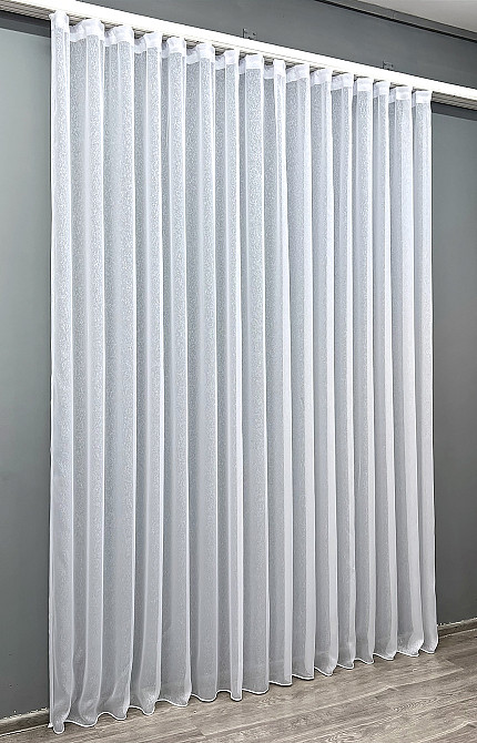 Тюль VR-Textil 1965т Премиум сетка лен дождик Linea Белый 350х270 см (42-1071) Киев - изображение 3
