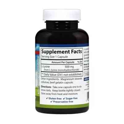 Аминокислота Carlson Лизин 500мг, L-Lysine, 100 капсул (CL6881) Винница