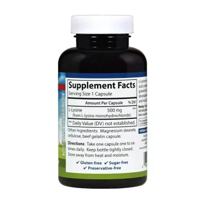 Аминокислота Carlson Лизин 500мг, L-Lysine, 100 капсул (CL6881) Винница - изображение 2