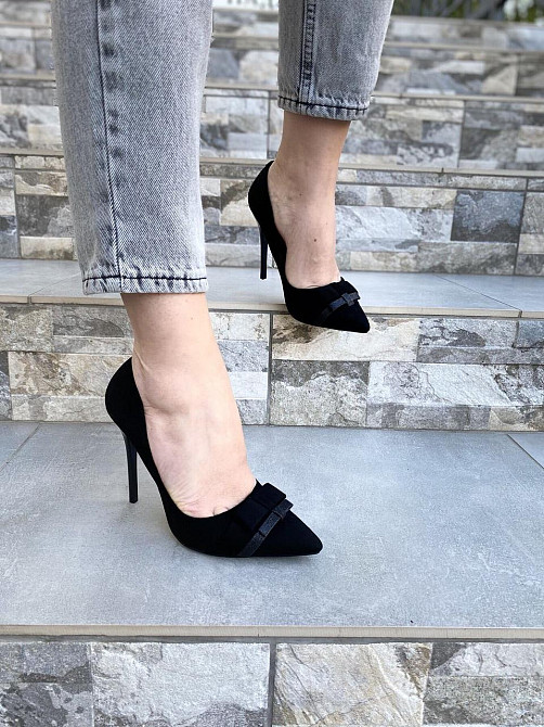 Comer Туфлі жіночі COMER чорні еко-замша каблук 10см 37р.-24см 39р.-25см (3344) Коломыя - изображение 6