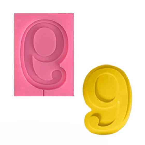 Молд силіконовий цифра 9 універсальний 90 на 68 мм рожевий Київ