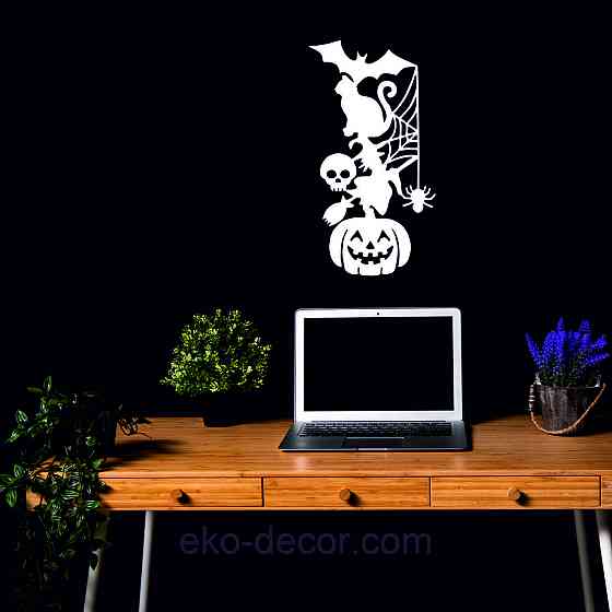 Декоративное настенное Панно «Хэллоуин», Декор на стену 110*59 см, Белый Киев