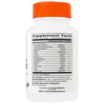 Вітамінно-мінеральний комплекс Doctor's Best Травні ферменти, Digestive Enzymes, 90 капсул (DRB-00047) Вінниця