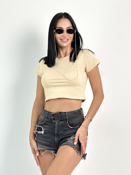 Облегающая укороченная футболка 