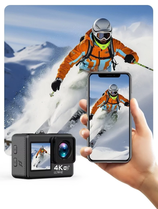 Екшн камера V8 Full HD 4K Wi-Fi з пультом дистанційного керування і водонепроникним боксом Вінниця - фото 4