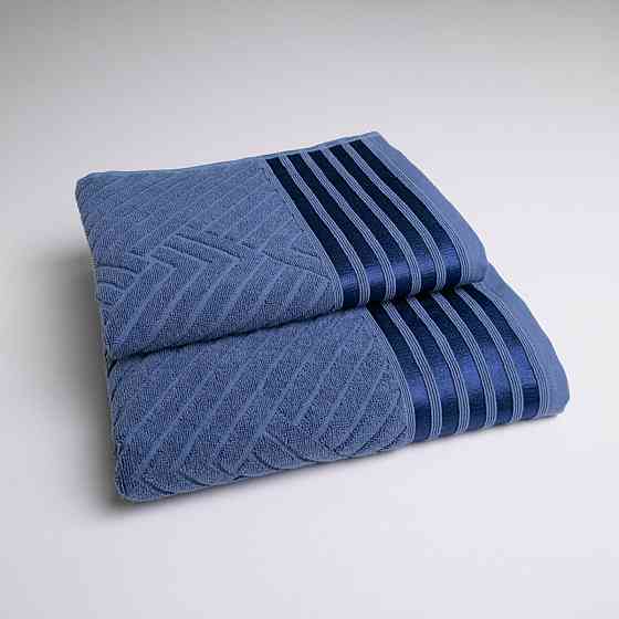 Комплект махровых полотенец SOFT 2шт GM Textile 50х90см, 70х140см 500г/м2 (Синий) Сумы