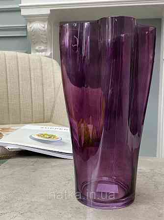 Ваза скляна 17*17*30 см "Бадді-L" бузкове товсте скло Київ