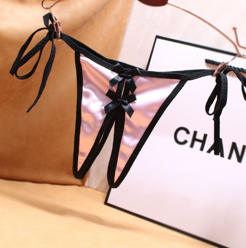 Трусы с разрезом шелковые женские, розовые - размер универсальный, регулируются Киев - изображение 1