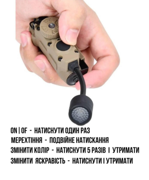 Фонарик на каску WoSport LT-11 5 LED (белый + красный + зеленый + синий + ИК) Койот Киев - изображение 7