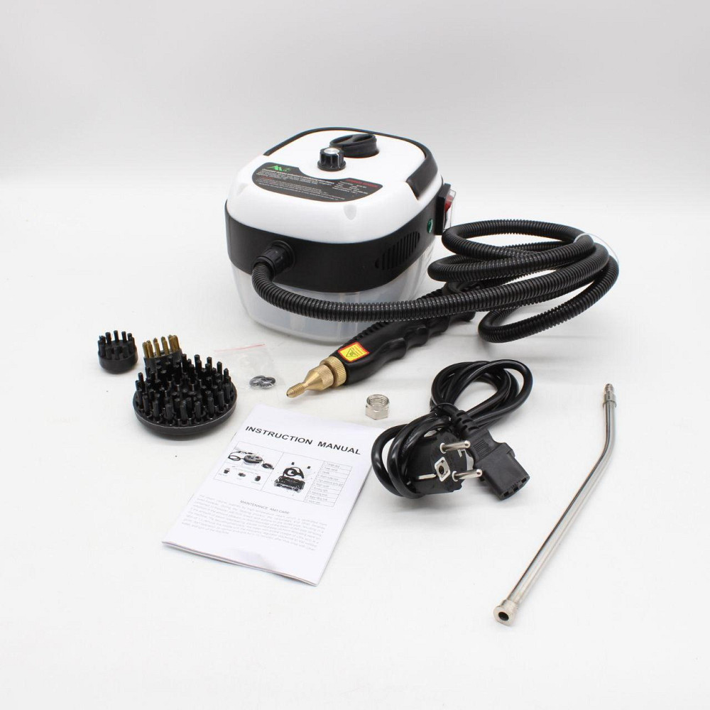 Портативный пароочиститель для дома, 2500Вт, 900мл + 4 насадки, Белый / Парогенератор для уборки / Паровой очиститель Киев - изображение 10