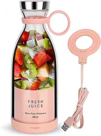 Портативный беспроводной мини блендер для смузи Prime Sport FRESH JUICE - 350 мл, розовый Киев