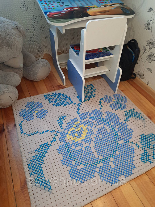 Ковер  вышитый роза голубая  96*90 см Киев - изображение 9