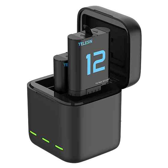 Зарядка та 2 акумулятори GoPro 12/11/10/9 1750mAh Telesin S0-BCG-04-TGP Київ