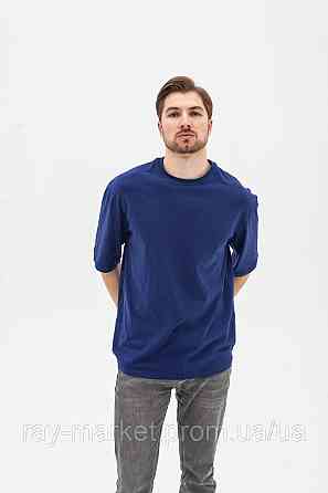 Футболка оверсайз RAY OVERSIZE мужская темно-синяя (U0104M-Navy Blue) Киев