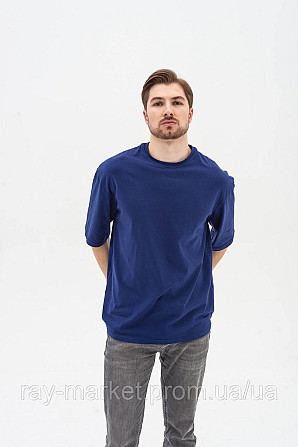Футболка оверсайз RAY OVERSIZE мужская темно-синяя (U0104M-Navy Blue) Киев - изображение 3
