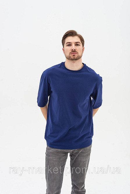 Футболка оверсайз RAY OVERSIZE чоловіча темно-синя (U0104M-Navy Blue) Київ - фото 3