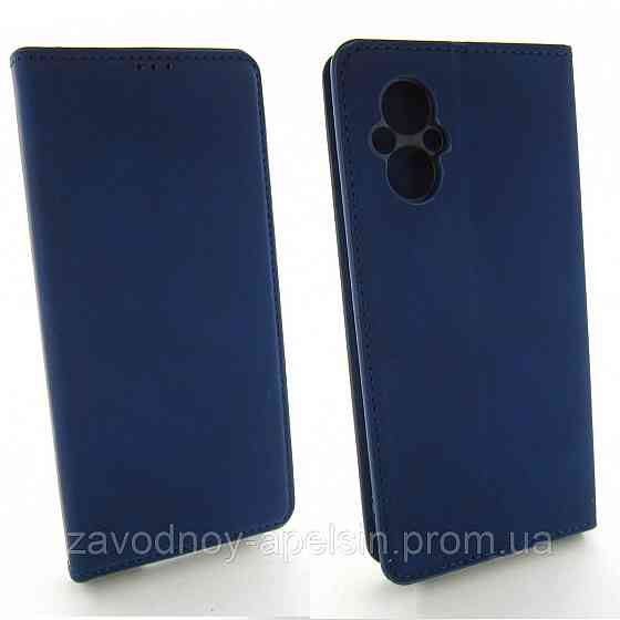 Чехол книжка Xiaomi Poco M5 кожаный защита камеры (синий) Одесса