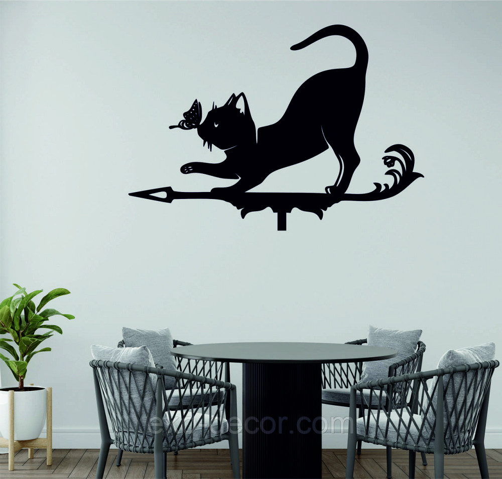 Декоративное настенное Панно «Кот» Декор на стену 70*48 см, Черный Киев - изображение 4