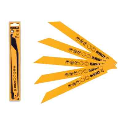 Полотно DeWALT для шабельних пилок, по металу, швидкий пропил, 203 мм, 18 TPI, 5 шт (DT2354) Вінниця