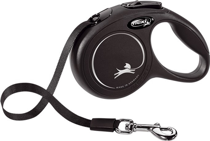 Повідець-рулетка Flexi New Classic M стрічка 5м до 25кг (Чорний) Вінниця - фото 1