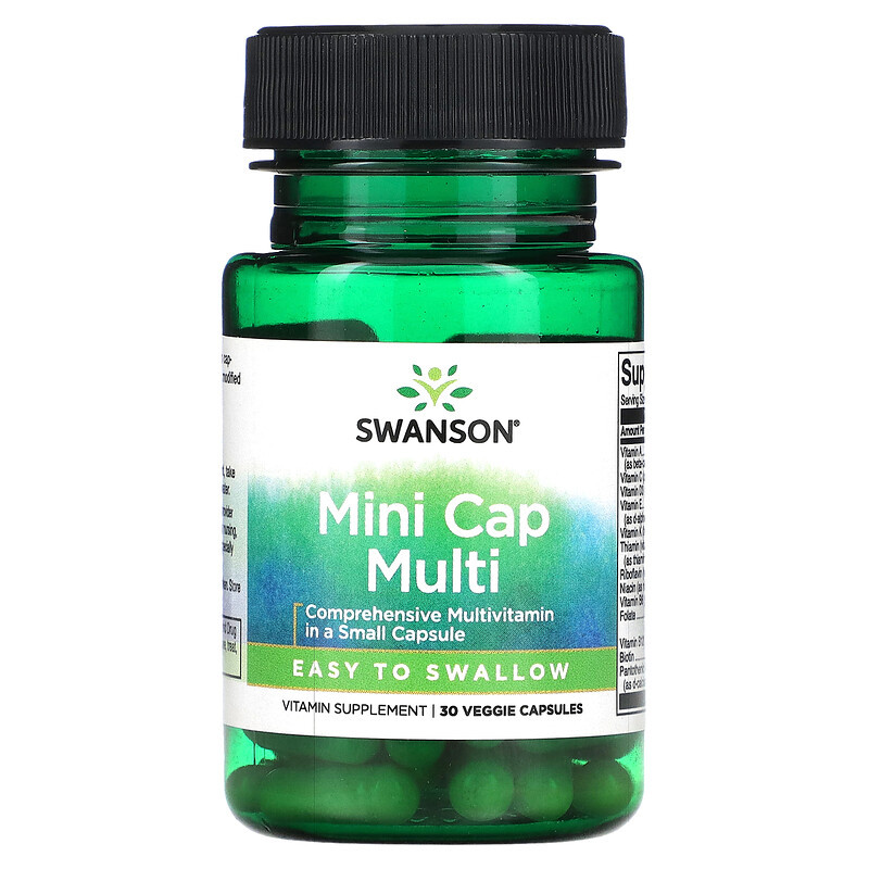Мультивитамины Swanson Mini Cap Multi, 30 Veggie Capsules Луцк - изображение 1