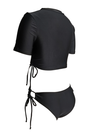 Купальник жіночий роздільний футболка труси Чорний S/M Харків