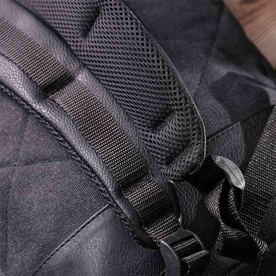 Добротний рюкзак для ноутбука із вставками еко-шкіри FABRA 22583 Чорний Київ