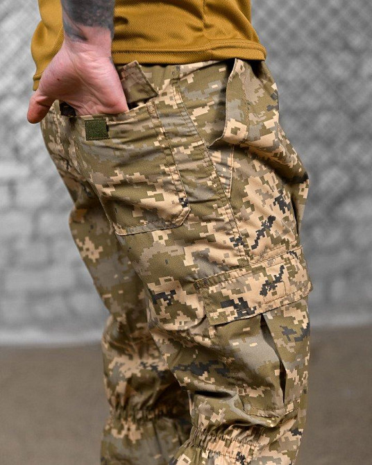 Летние мужские тактические штаны джогеры карго  пиксель Одесса - изображение 13