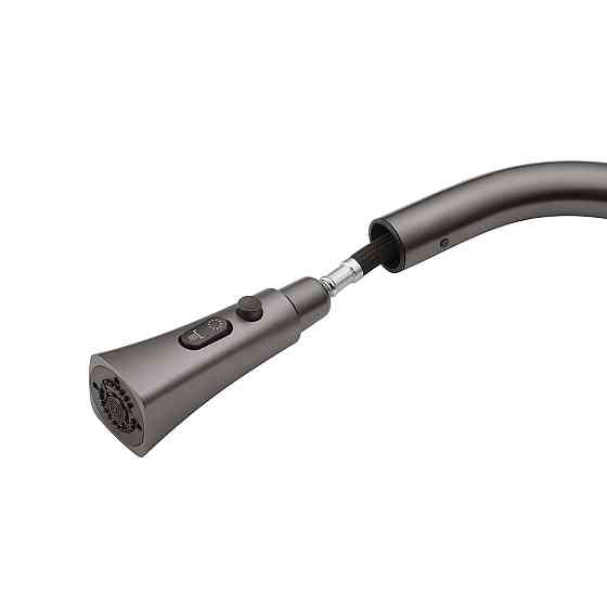 Смеситель для кухни с выдвижным изливом Kroner KRP Makon - GRP030-T графит Киев