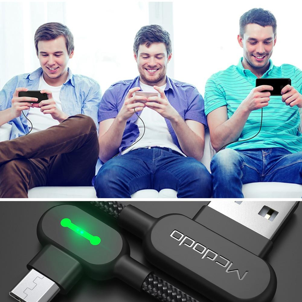 Кабель USB Micro USB Mcdodo з двостороннім USB роз'ємом LED індикацією для заряджання і передачі даних (Чорний, 1.2м) Николаев - изображение 8