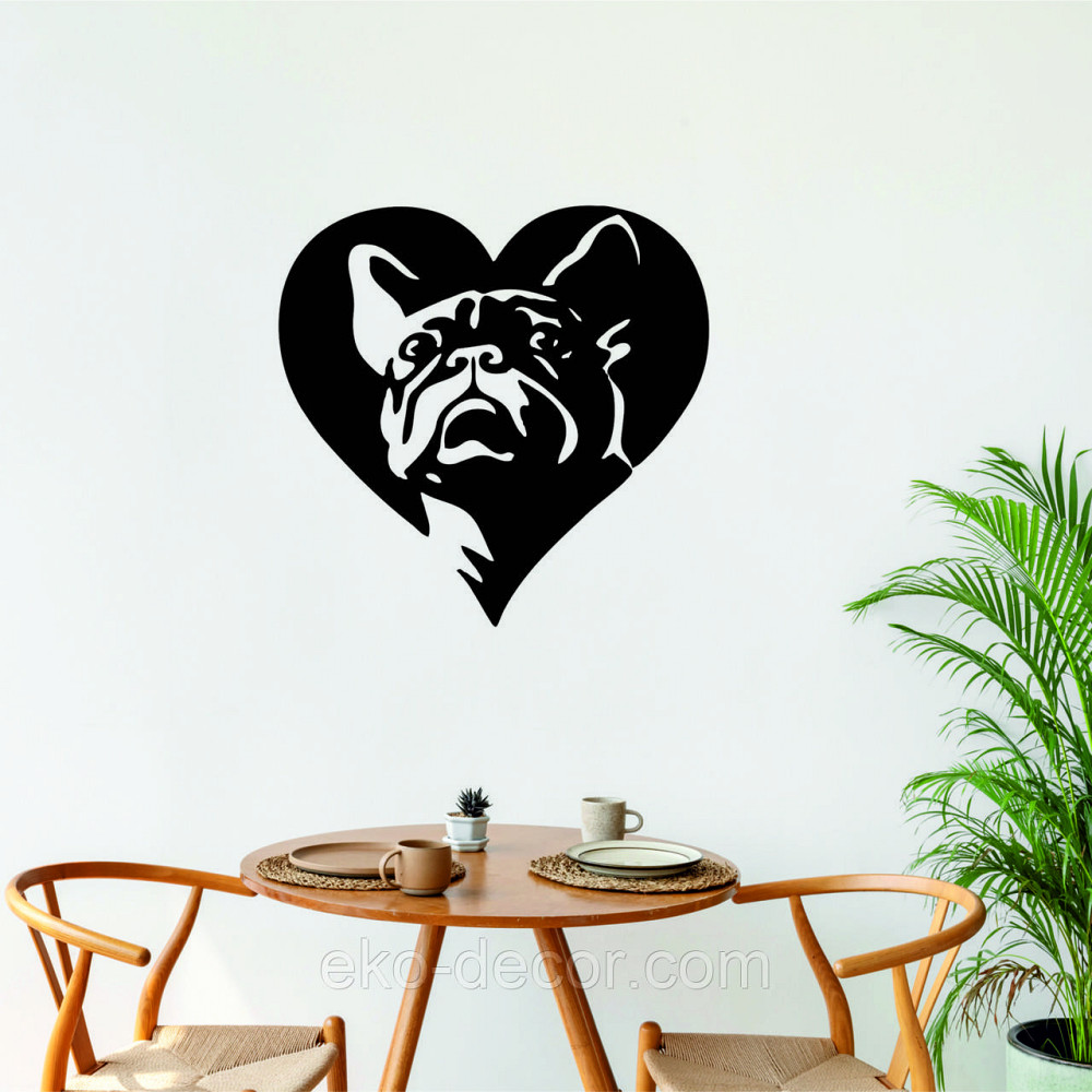 Декоративне настінне Панно «Французький  бульдог», Декор на стіну 110*84 см, Чорний Київ - фото 6