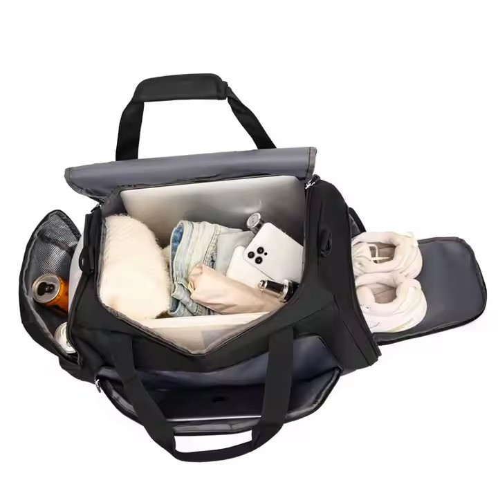 Сумка спортивная дорожная для тренировок или путешествий с плечевым ремнем,для спорта,57x26x30 см,серая Каменец-Подольский - изображение 3