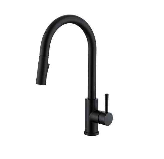 Умный сенсорный смеситель для кухни WanFan с выдвижным изливом, кран кухонный с сенсорным датчиком, Черный Каменец-Подольский