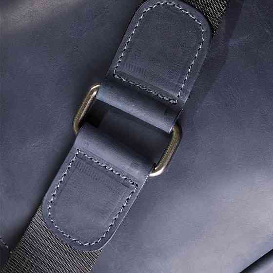 Практичная мужская сумка через плечо из винтажной натуральной кожи Синий (SHVIGEL) Киев