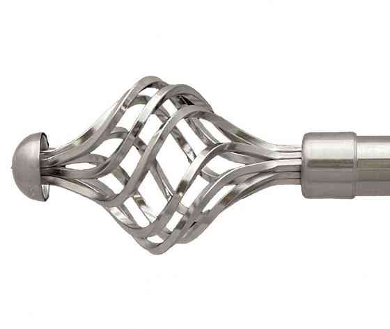 Карниз Orvit Арезо металевий дворядний техно гладка труба кільце металеве Нержавіюча Сталь 25\19 мм 160 см Львов