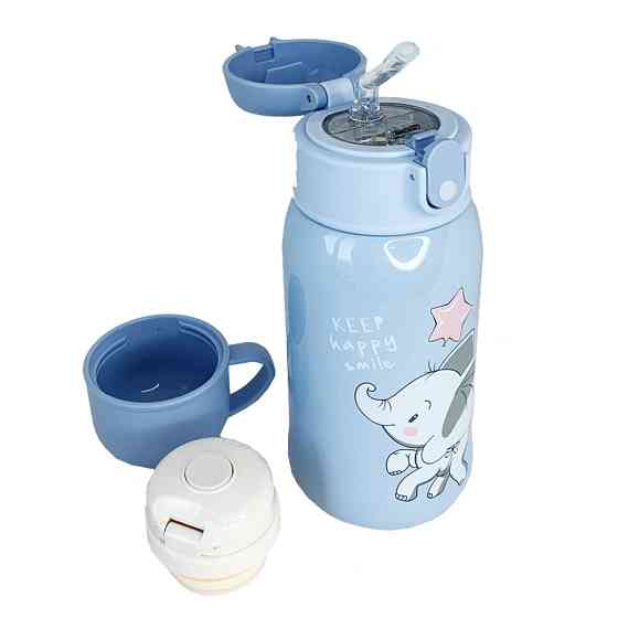 Термос-поїльник з силіконовою трубочкою Слоненя MGZ-0315(Elephant) 560 мл Вінниця