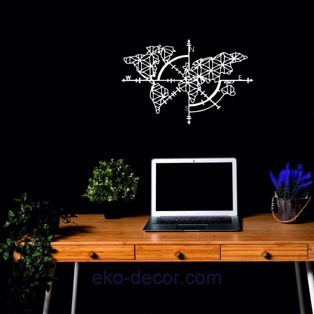 Декоративне настінне 3D Панно «Карта Компас», Декор на стіну з об'ємом Київ - фото 6