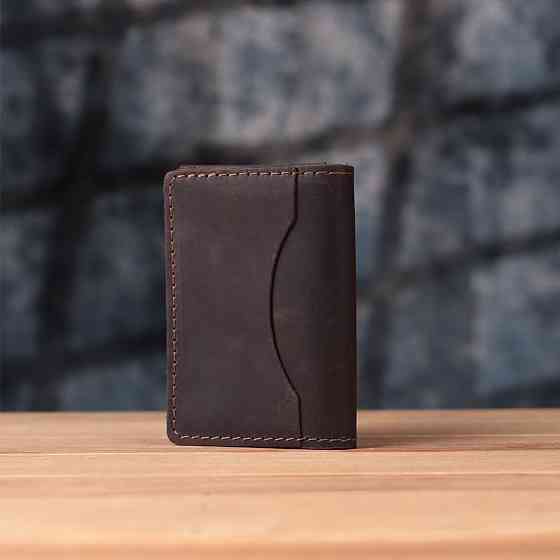 Стильная обложка на автодокументы в винтажной коже GRANDE PELLE 22873 Темно-коричневая Киев