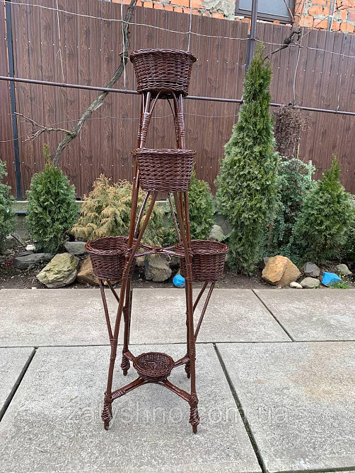 Плетеная коричневая подставка для 6шт вазон или цветов Киев - изображение 5