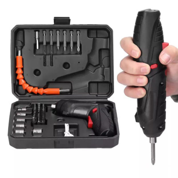 Шуруповерт аккумуляторный с насадками 47 предметов в кейсе отвертка аккумуляторная в чемодане EP-25 Львов - изображение 1