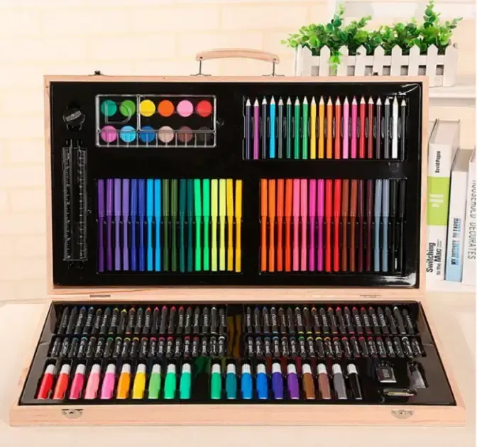 Детский набор для рисования и творчества 180 предметов в деревянном чемодане Коломыя - изображение 6