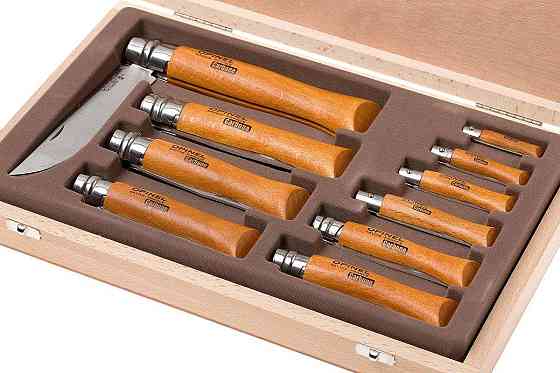 Универсальный Набор Ножей 10 штук в деревянной коробке Opinel 