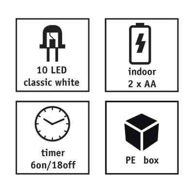 Гирлянда Luca Lighting Зірки, струна, 1,3 м, класична біла, 10 LED 2AA, таймер (8720967822904) Винница