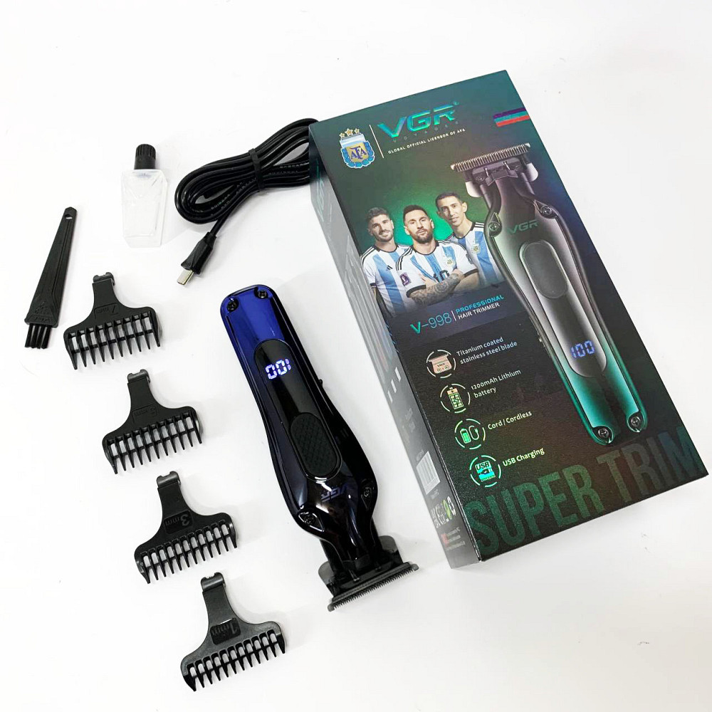 Тример для стрижки акумуляторний професійний VGR, Машинка для стрижки акумуляторна з насадками WC-14 Львів - фото 3